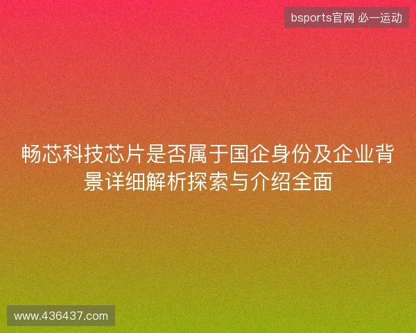 畅芯科技芯片是否属于国企身份及企业背景详细解析探索与介绍全面 畅芯科技芯片是否属于国企身份及企业背景详细解析探索与介绍全面